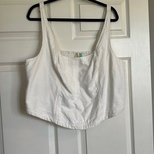 Anthropologie Pilcro Linen corset top